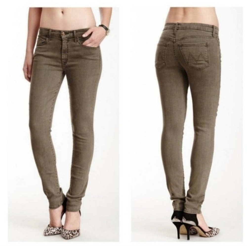MOTHER The Looker Pop Jeans in Forest Green Size 27